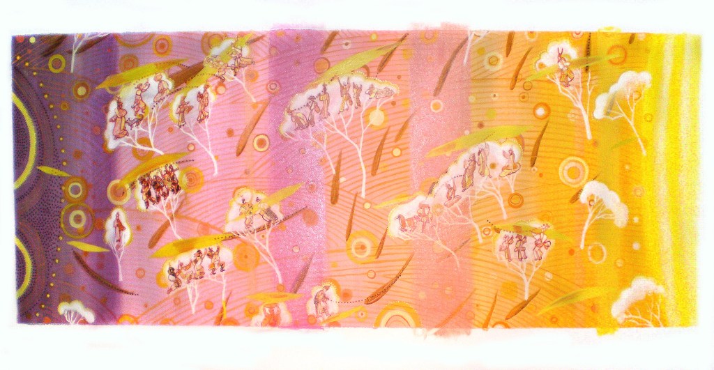 Procesión de otoño Acrylique et huile sur toile 120cm x 180cm